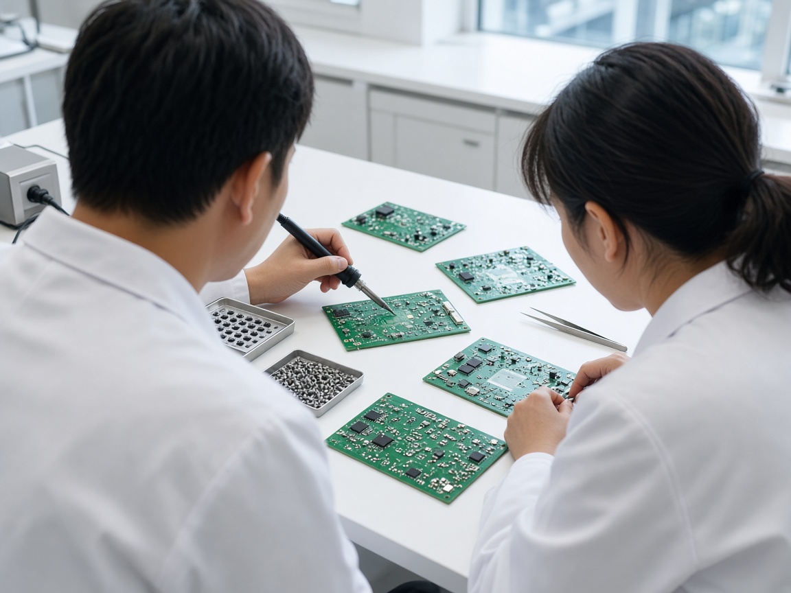 Assembly benches with trays of parts