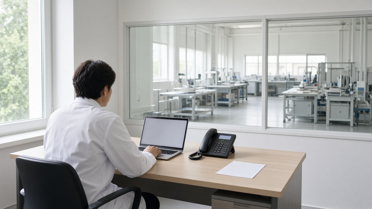 Factory office desk where a brief is answered