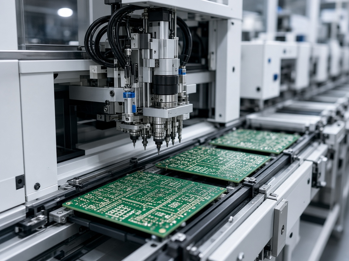 Electronics line with reels and circuit boards