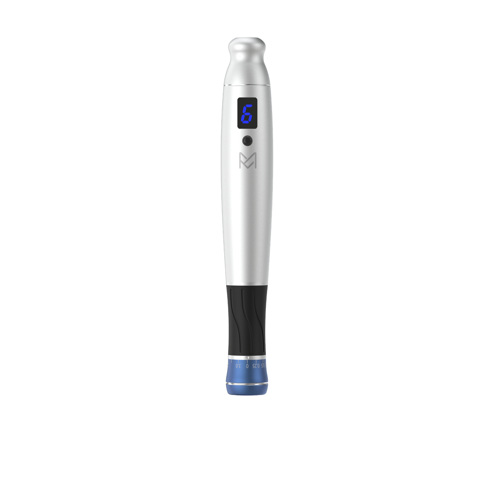 S5 Blue wireless microneedling pen, silver with a blue grip