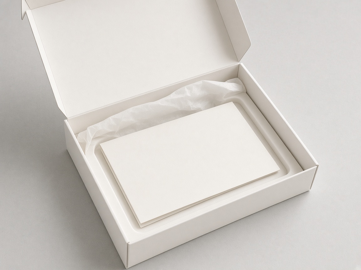 Packaging pieces laid out on a bench